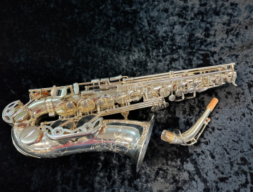 Photo Beautiful Silver Plated Buffet Senzo Alto Saxophone, Serial #42223